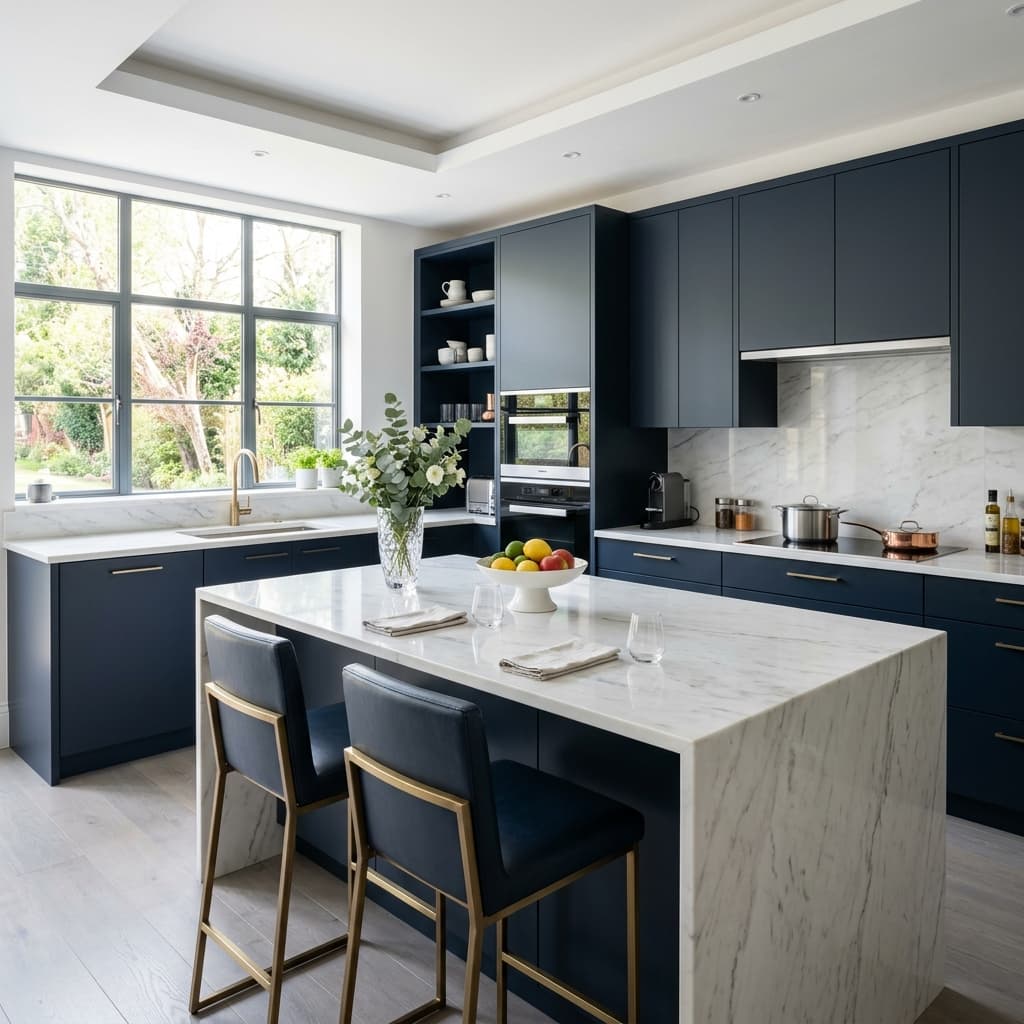 Admiral Professional cleaning services team at work cleaning a beautiful bright kitchen space